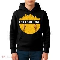 Pittsburgh Baseball Cityscape Distressed Novelty Pirate Kids Hoodie thumb 4