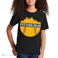 Pittsburgh Baseball Cityscape Distressed Novelty Pirate Kids T-Shirt thumb 2