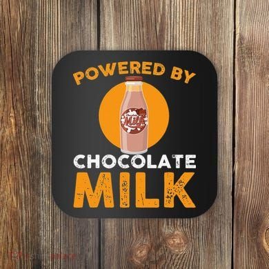 Powered By Chocolate Milk Bottle Costume Coaster