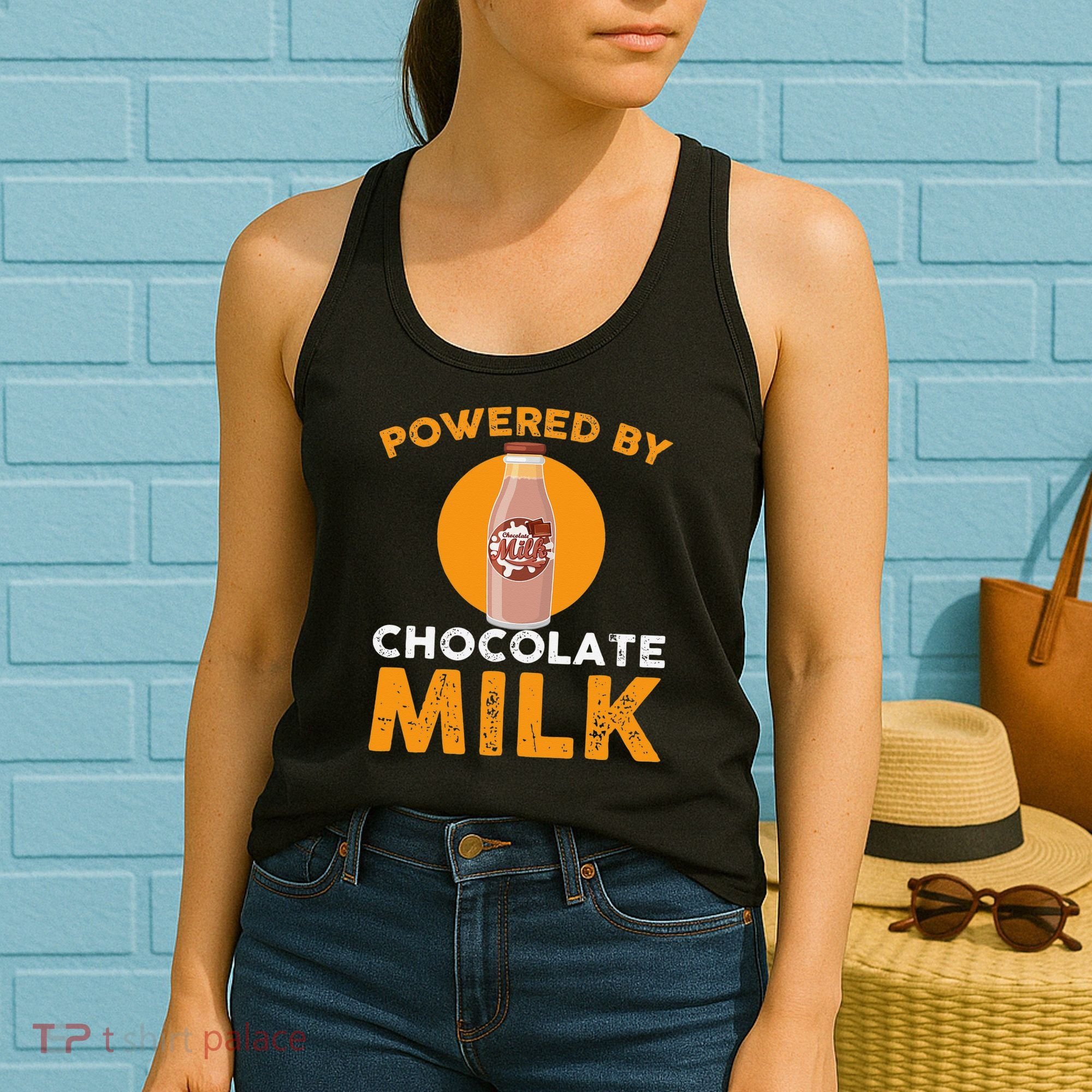 Powered By Chocolate Milk Bottle Costume Women's Tank Top