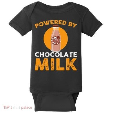 Powered By Chocolate Milk Bottle Costume Baby Bodysuit
