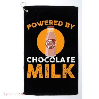 Powered By Chocolate Milk Bottle Costume Golf Towel