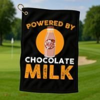 Powered By Chocolate Milk Bottle Costume Golf Towel thumb 1