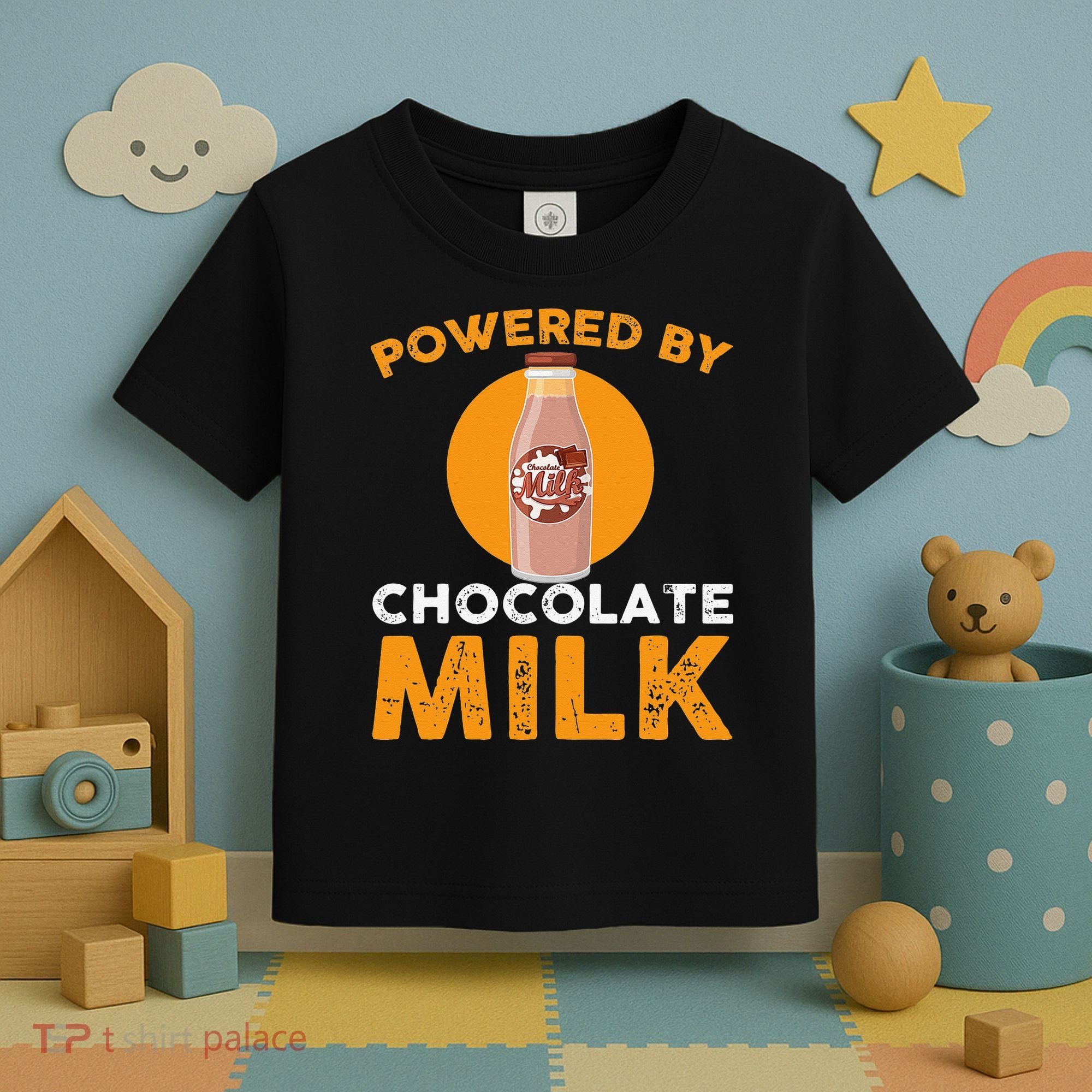 Powered By Chocolate Milk Bottle Costume Toddler T-Shirt