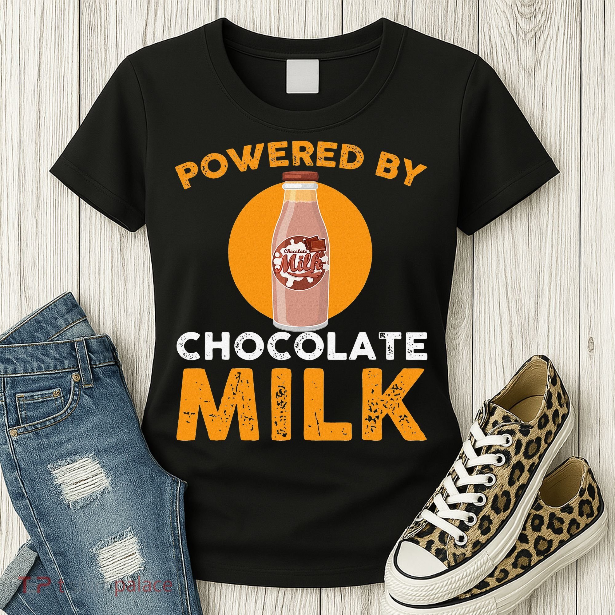 Powered By Chocolate Milk Bottle Costume Women's T-Shirt