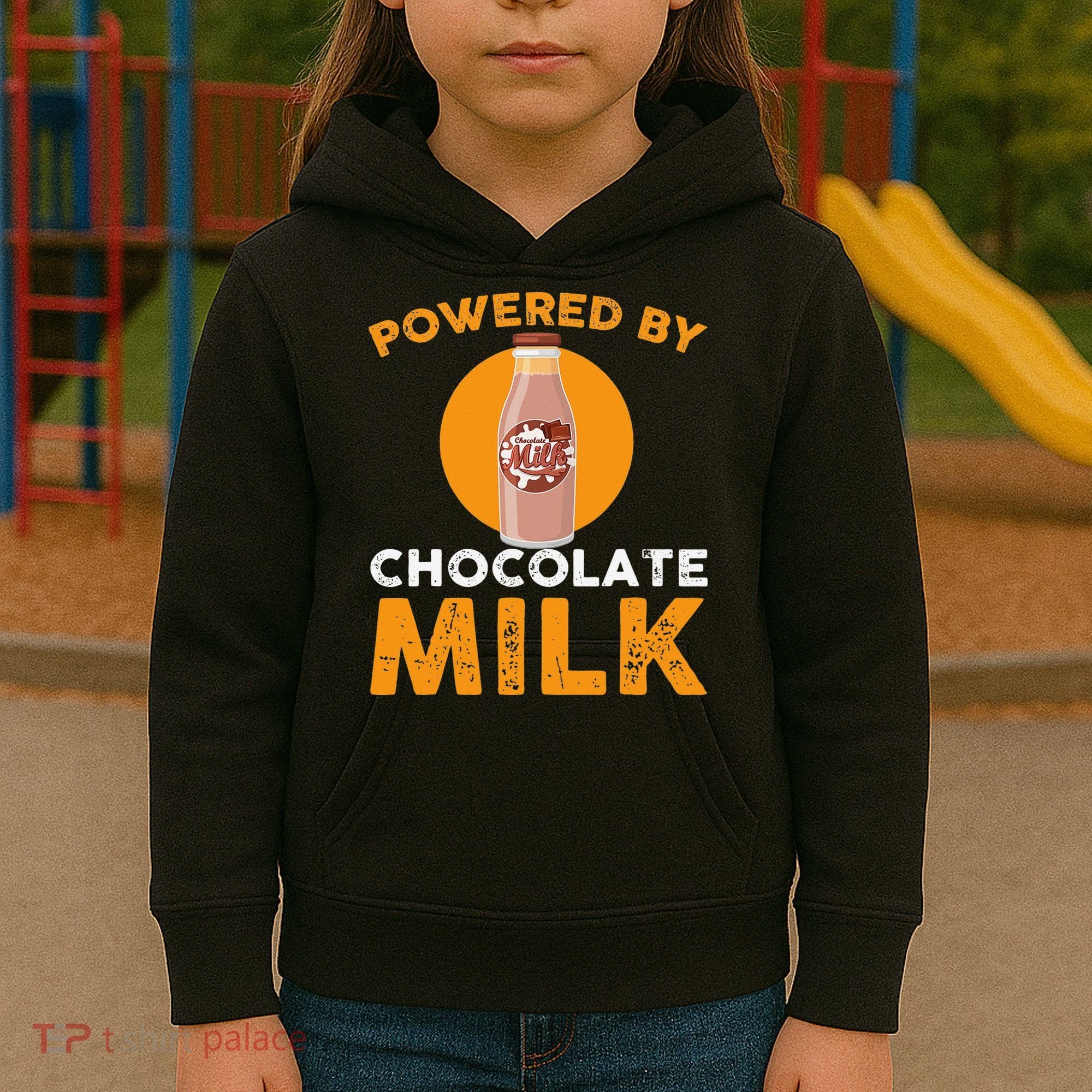 Powered By Chocolate Milk Bottle Costume Kids Hoodie