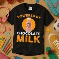 Powered By Chocolate Milk Bottle Costume Kids T-Shirt thumb 3