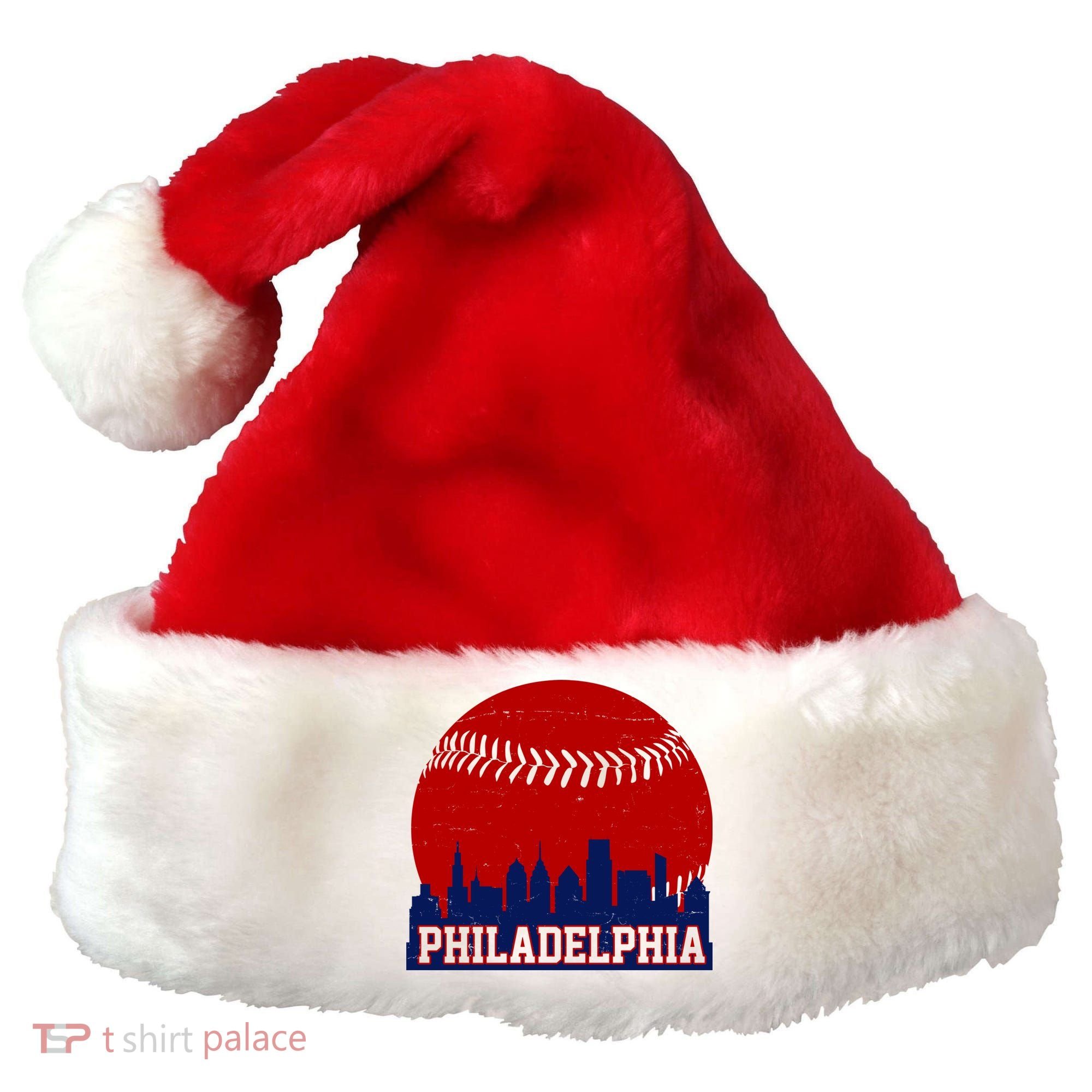 Philadelphia Baseball City Skyline Santa Hat