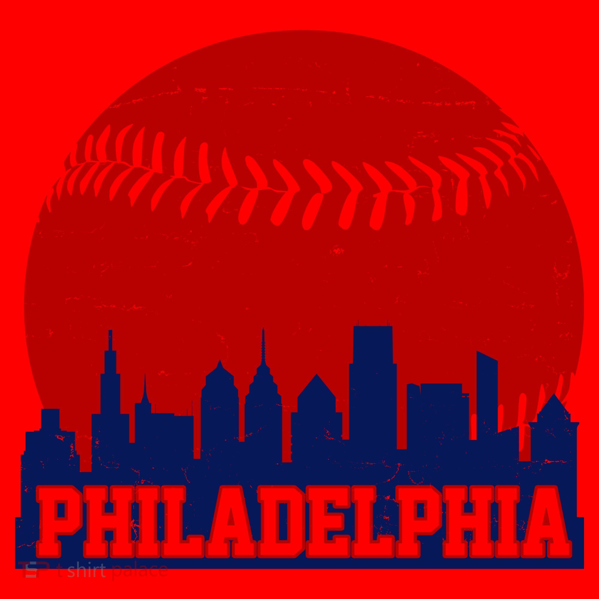 Philadelphia Baseball City Skyline Santa Hat