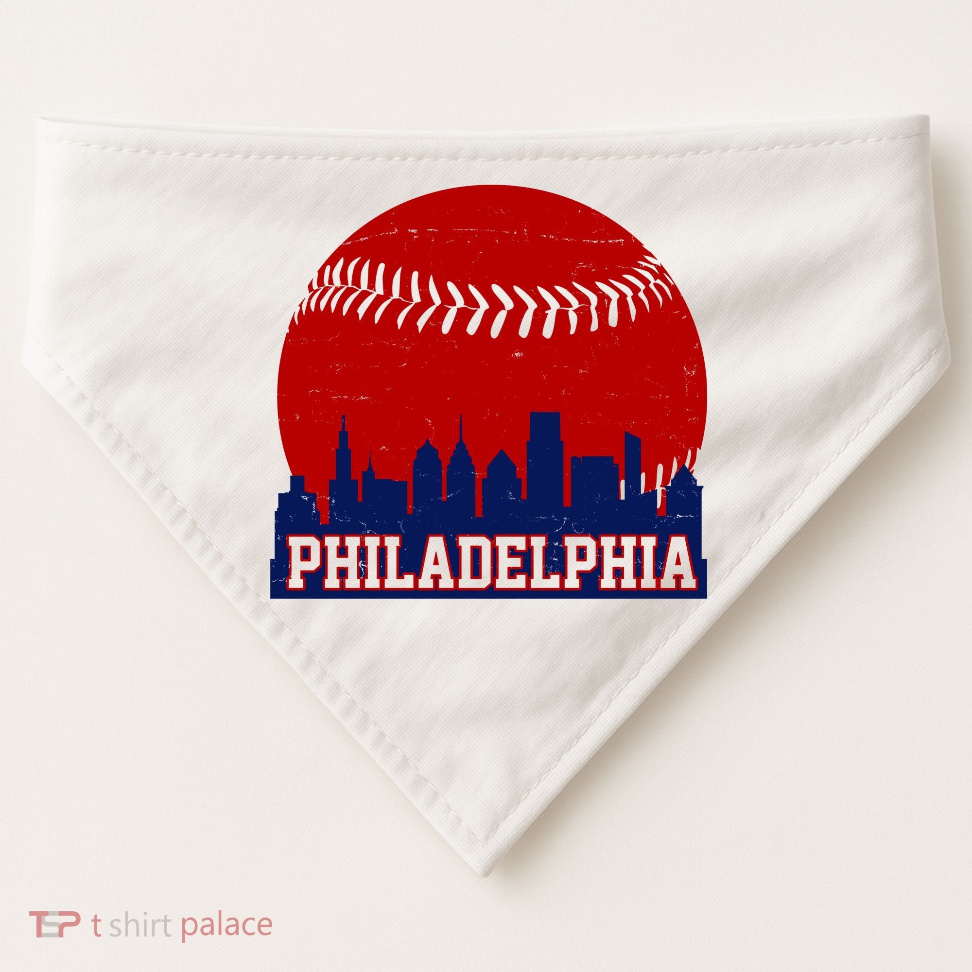 Philadelphia Baseball City Skyline USA-Made Doggie Bandana