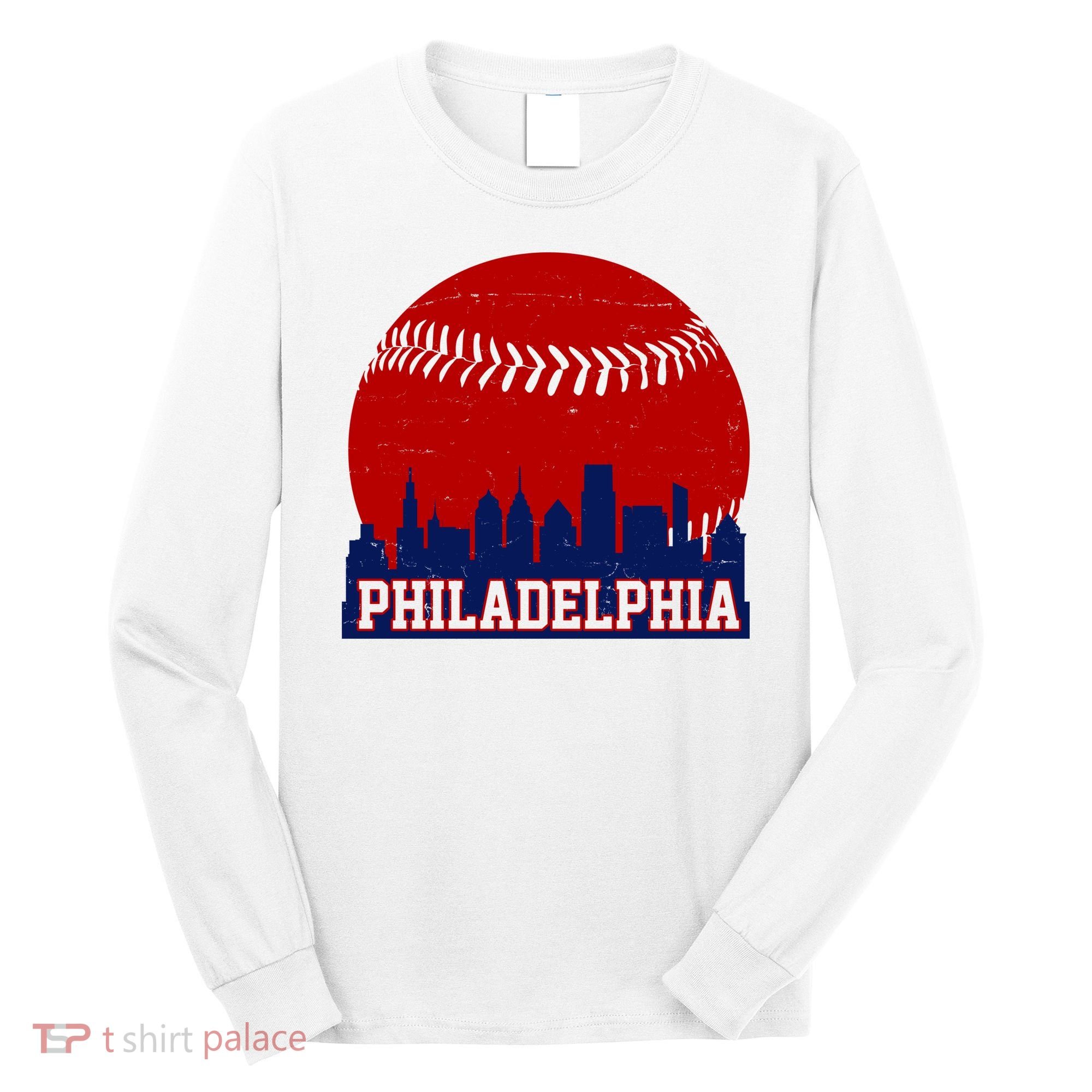 Philadelphia Baseball City Skyline Long Sleeve Shirt