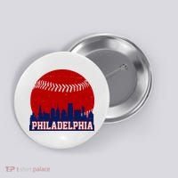 Philadelphia Baseball City Skyline Button thumb 0