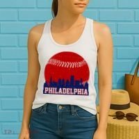 Philadelphia Baseball City Skyline Women's Tank Top thumb 2