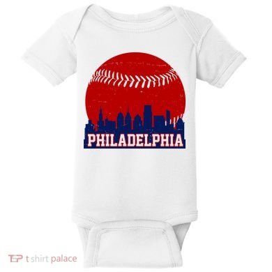 Philadelphia Baseball City Skyline Baby Bodysuit