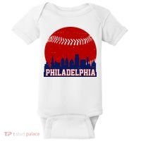 Philadelphia Baseball City Skyline Baby Bodysuit thumb 0