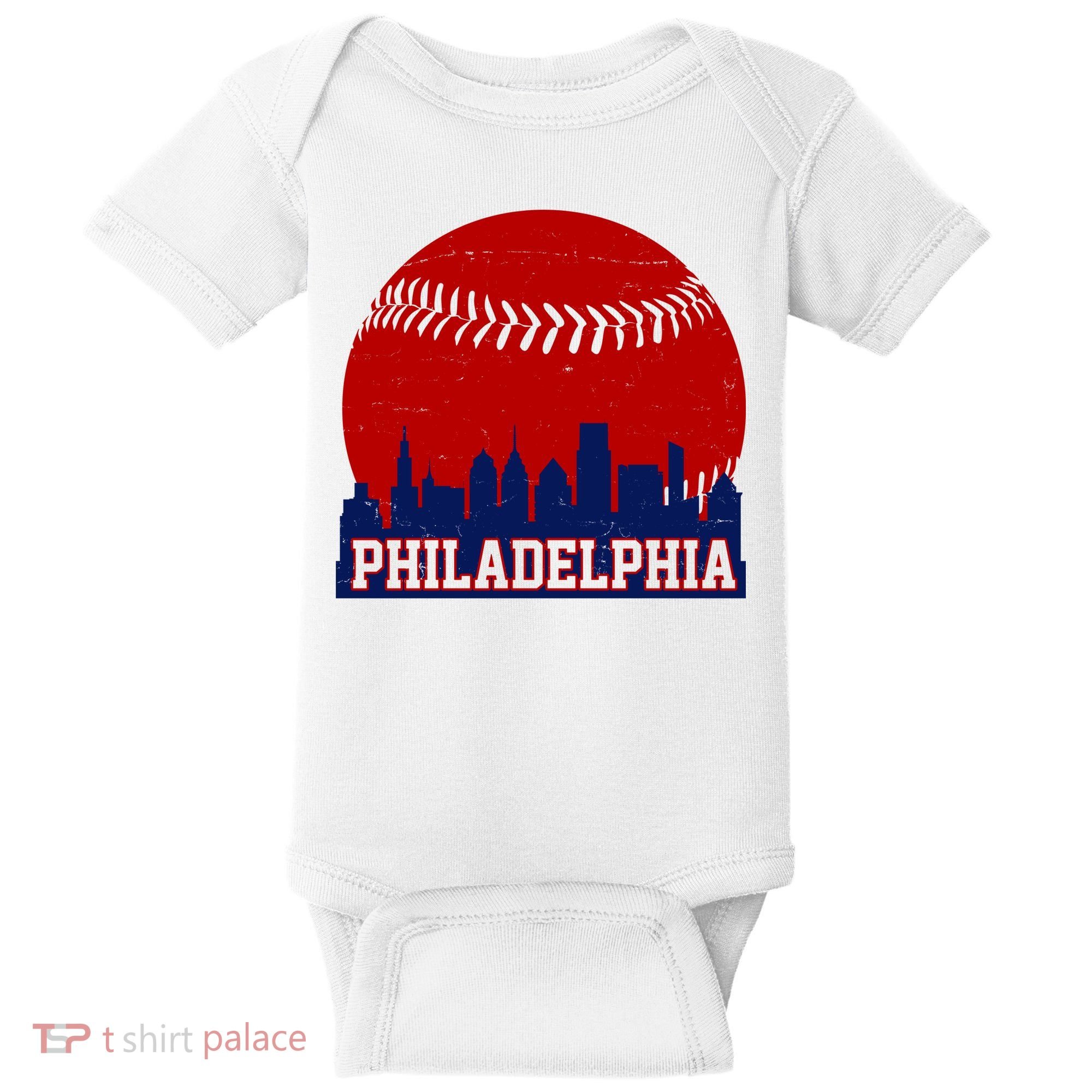 Philadelphia Baseball City Skyline Baby Bodysuit