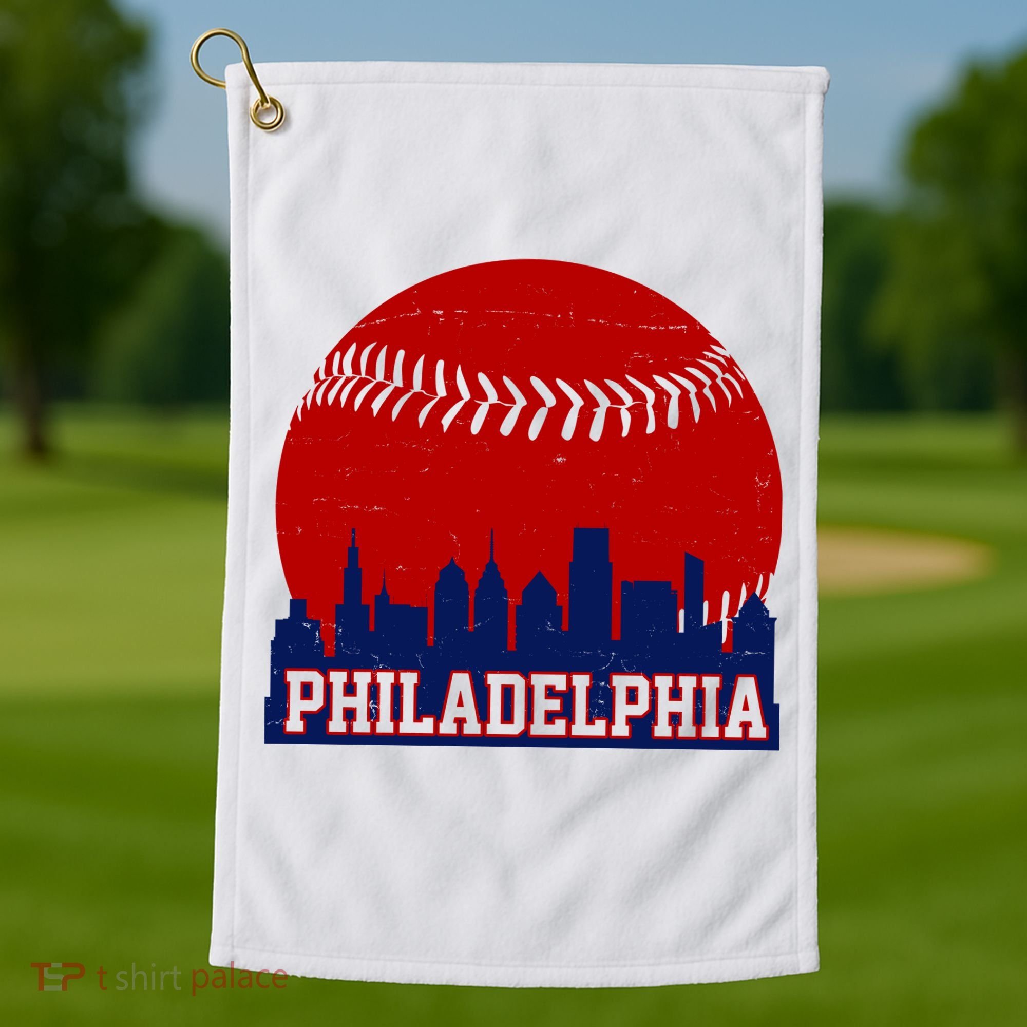 Philadelphia Baseball City Skyline Golf Towel