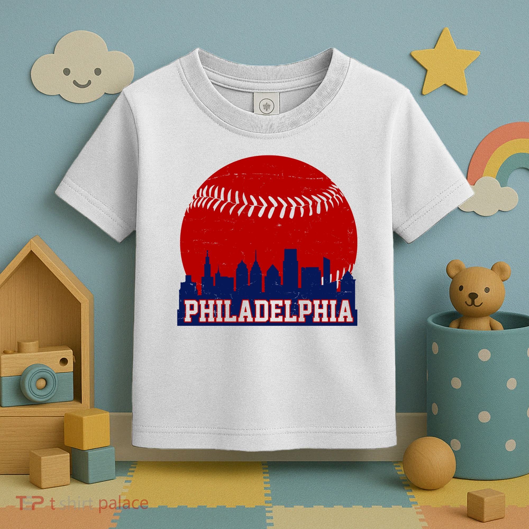 Philadelphia Baseball City Skyline Toddler T-Shirt