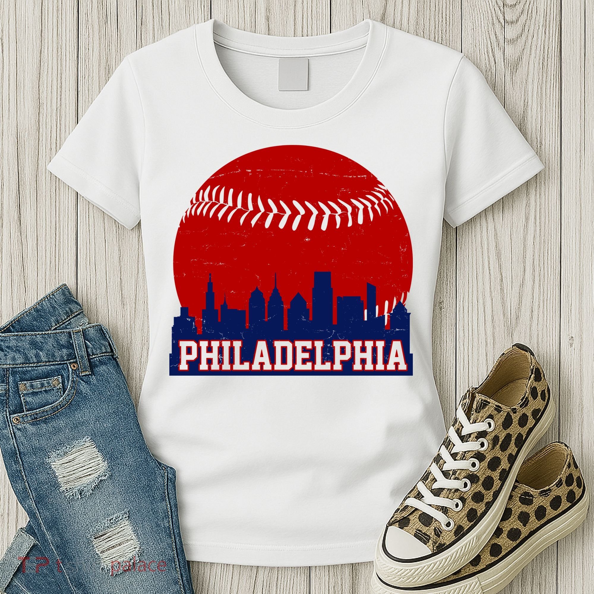 Philadelphia Baseball City Skyline Women's T-Shirt