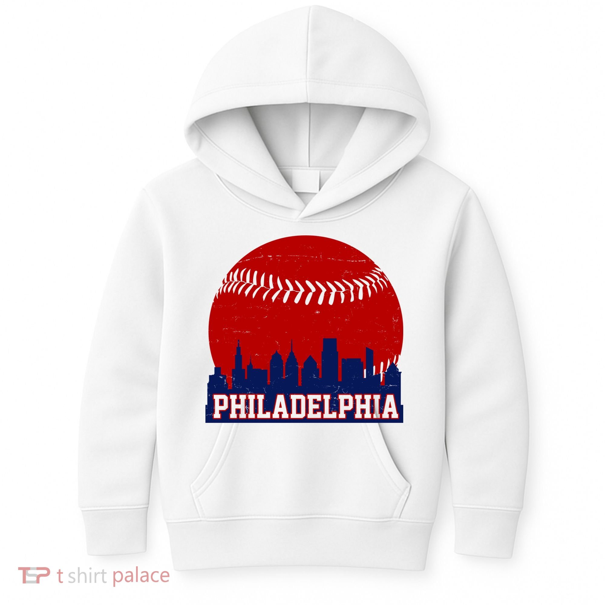 Philadelphia Baseball City Skyline Kids Hoodie
