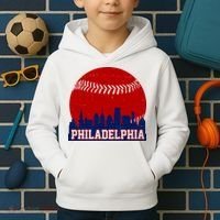 Philadelphia Baseball City Skyline Kids Hoodie thumb 2
