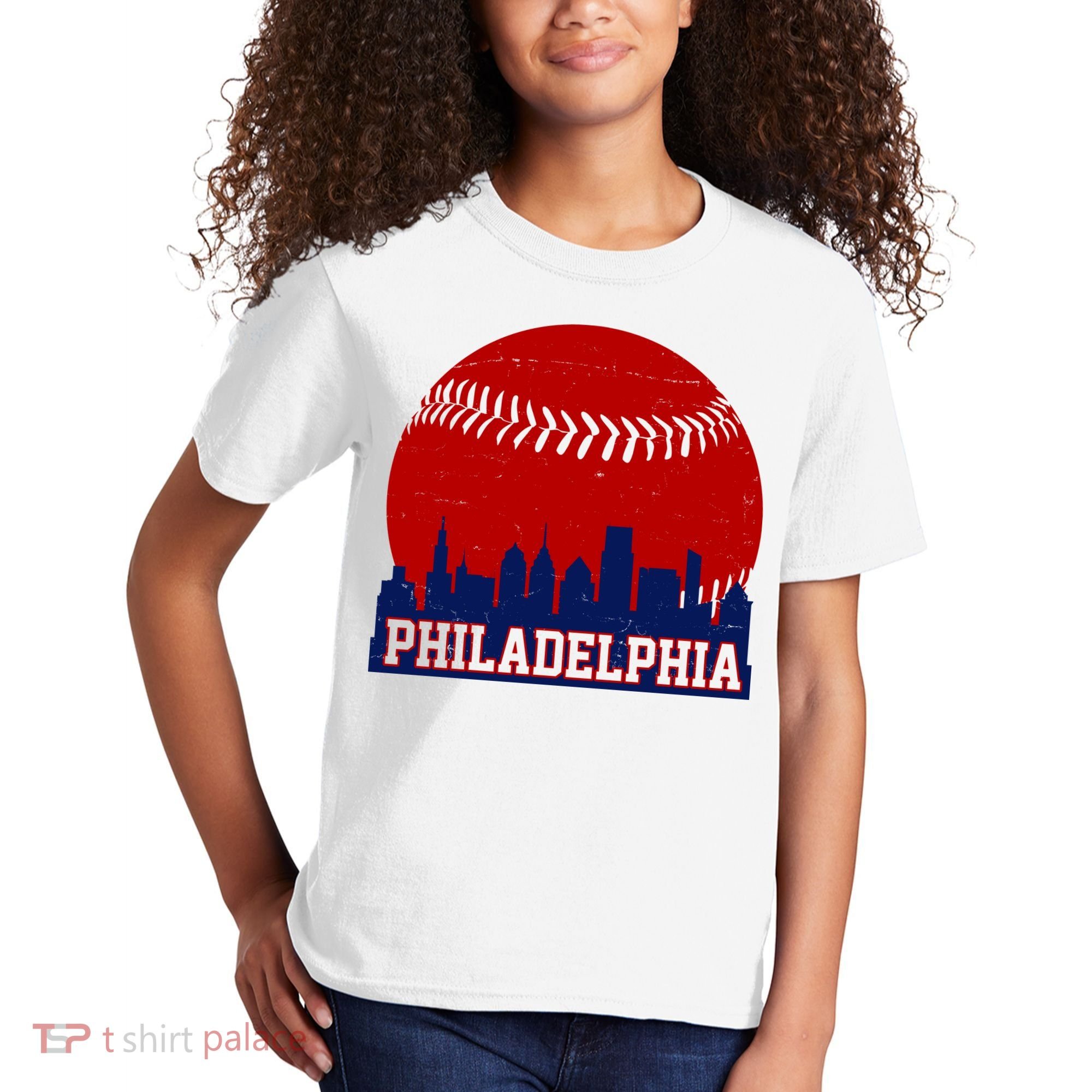 Philadelphia Baseball City Skyline Kids T-Shirt