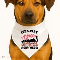 Play Bingo & Cat Bingo Player Gambling Bingo USA-Made Doggie Bandana thumb 1