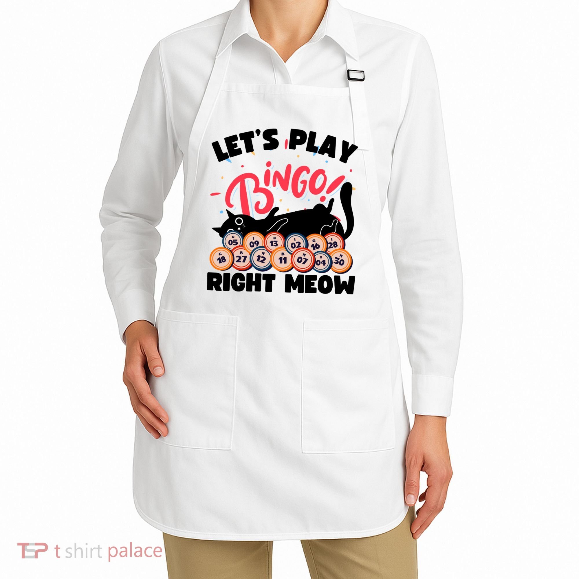Play Bingo & Cat Bingo Player Gambling Bingo Apron
