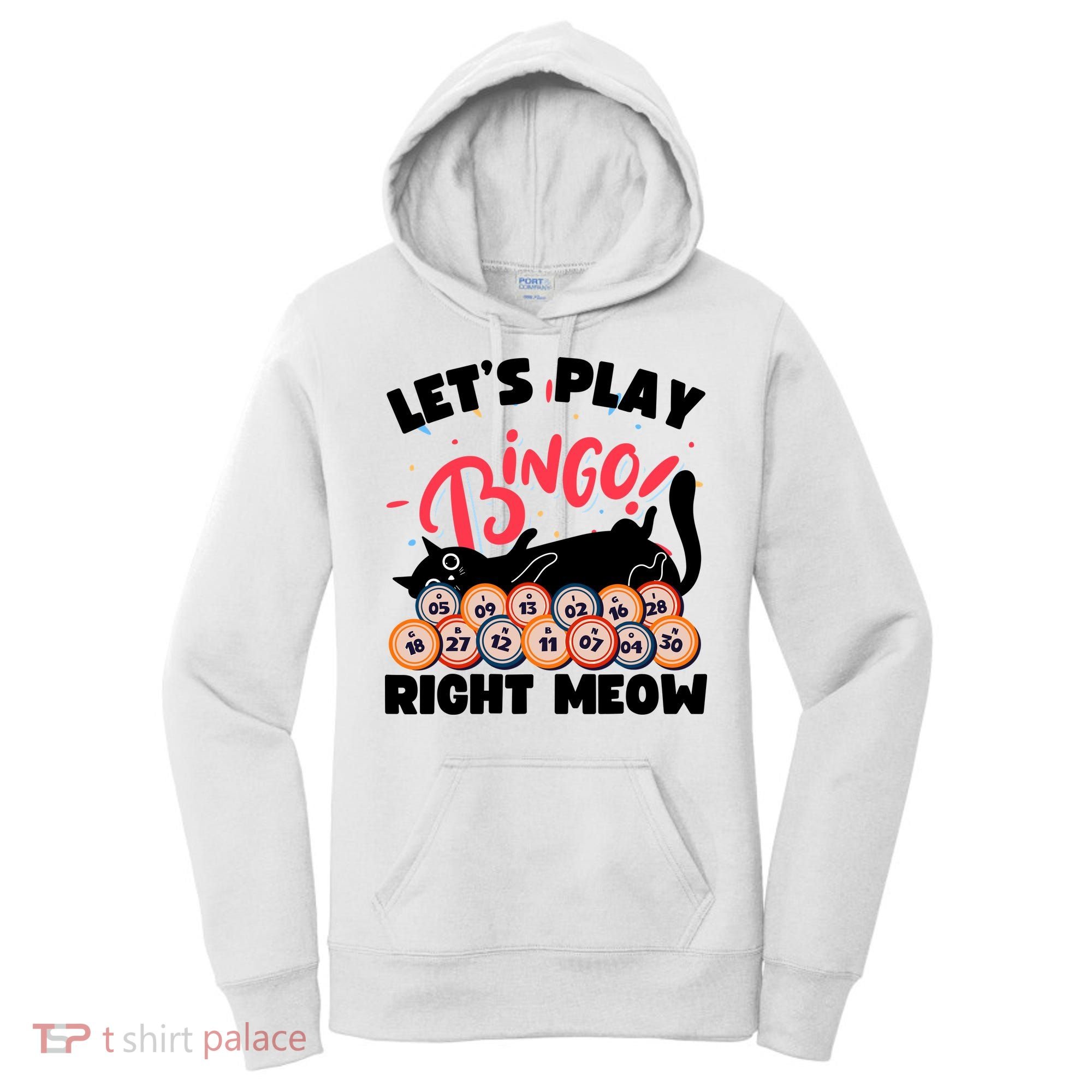 Play Bingo & Cat Bingo Player Gambling Bingo Women's Hoodie