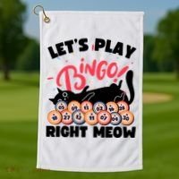Play Bingo & Cat Bingo Player Gambling Bingo Golf Towel thumb 1