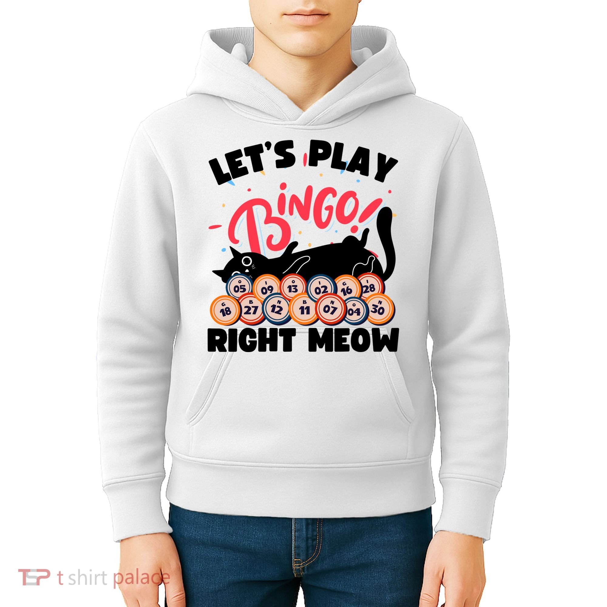 Play Bingo & Cat Bingo Player Gambling Bingo Kids Hoodie