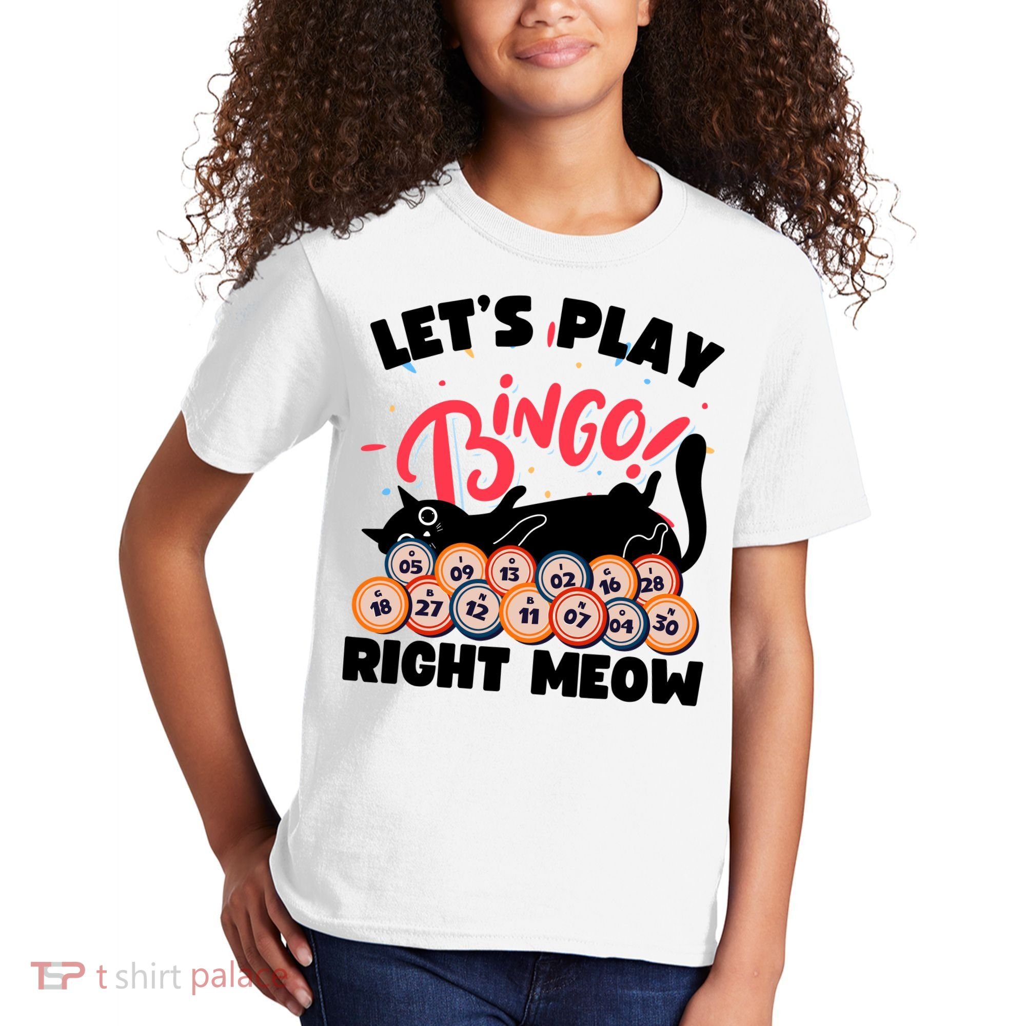 Play Bingo & Cat Bingo Player Gambling Bingo Kids T-Shirt