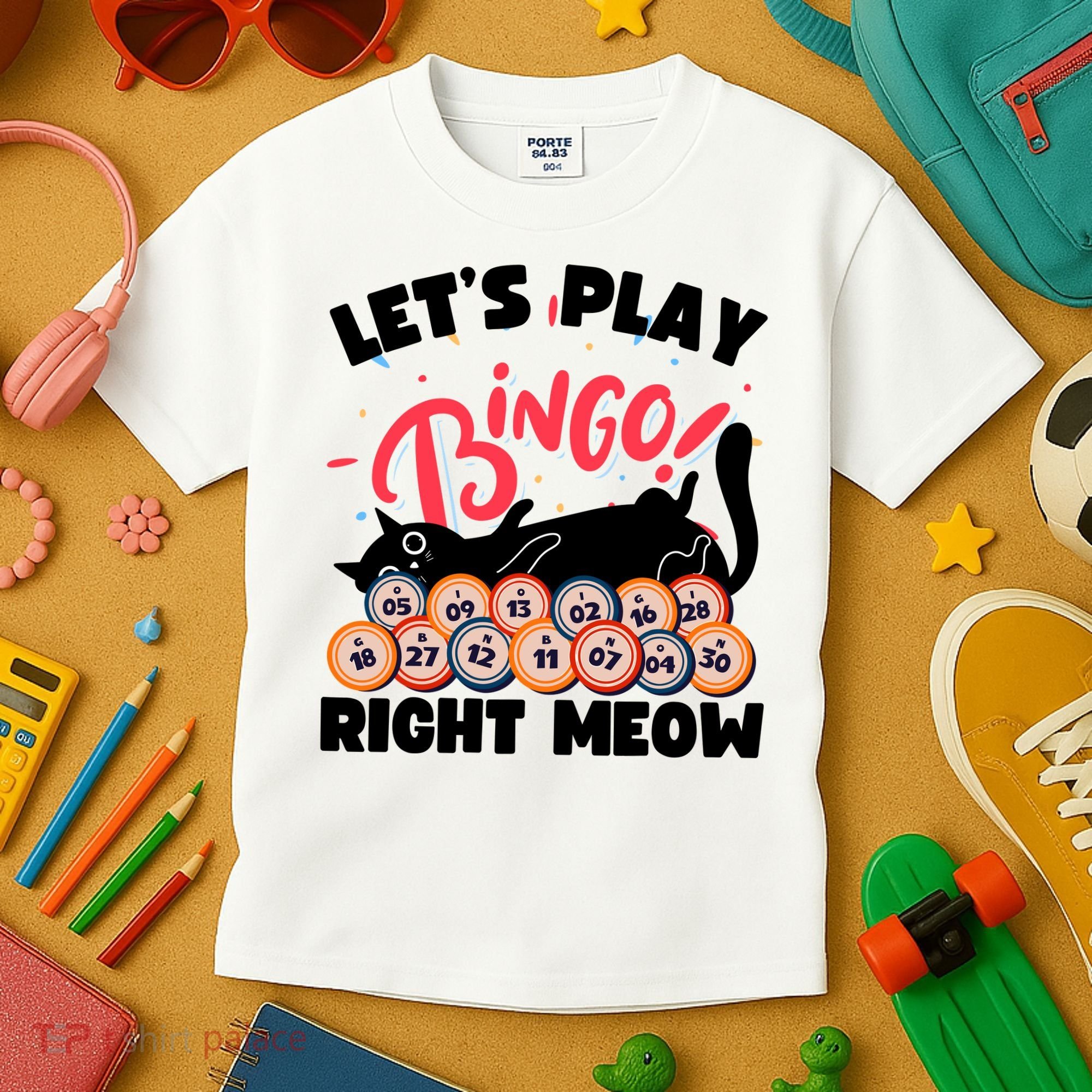 Play Bingo & Cat Bingo Player Gambling Bingo Kids T-Shirt