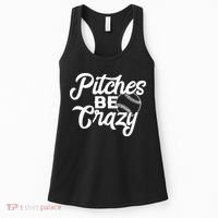 Pitches Be Crazy Softball Baseball Women's Tank Top thumb 0