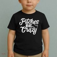 Pitches Be Crazy Softball Baseball Toddler T-Shirt thumb 2