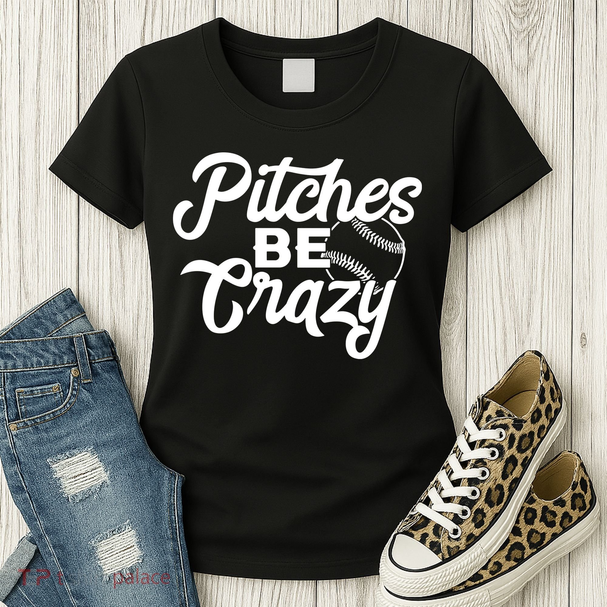 Pitches Be Crazy Softball Baseball Women's T-Shirt