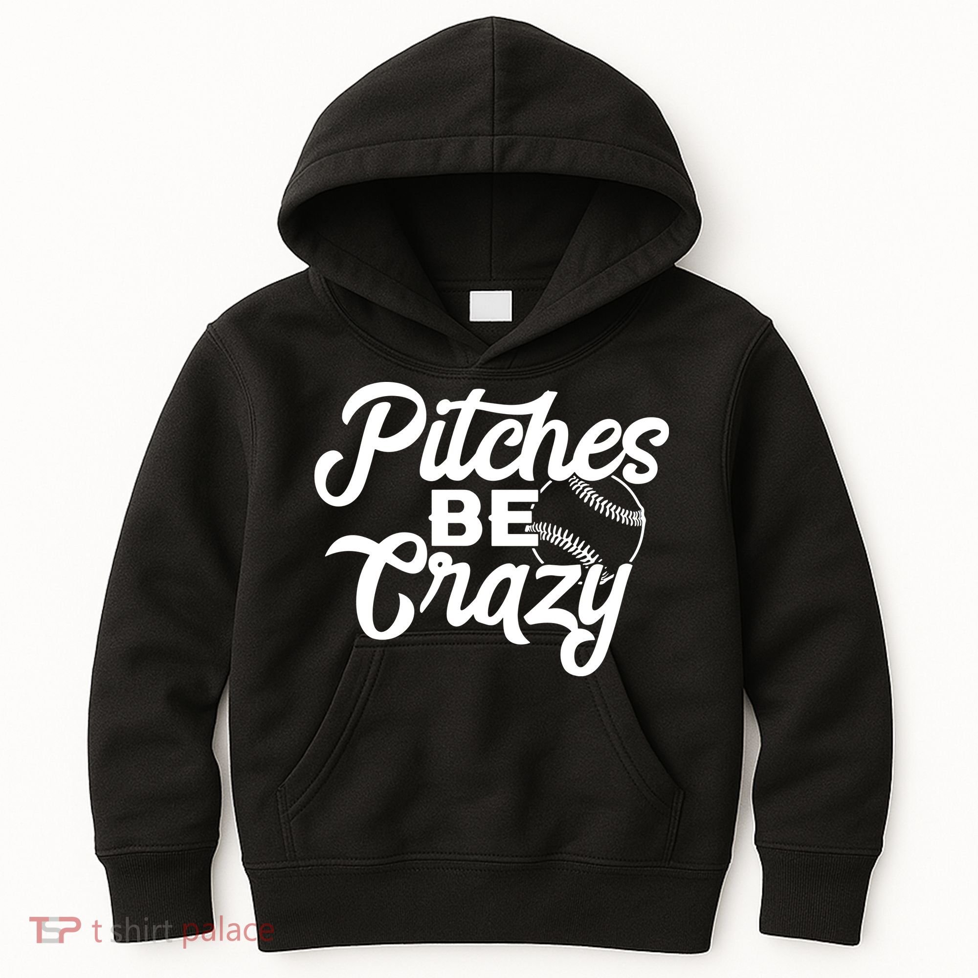 Pitches Be Crazy Softball Baseball Kids Hoodie