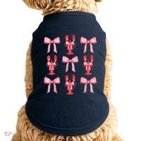 Pink Bow Cute Coquette Crawfish Clean Girl Aesthetic Doggie Tank thumb 0
