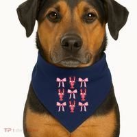 Pink Bow Cute Coquette Crawfish Clean Girl Aesthetic USA-Made Doggie Bandana thumb 1