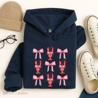 Pink Bow Cute Coquette Crawfish Clean Girl Aesthetic Hoodie thumb 4