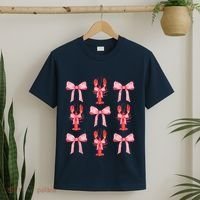Pink Bow Cute Coquette Crawfish Clean Girl Aesthetic T-Shirt thumb 2