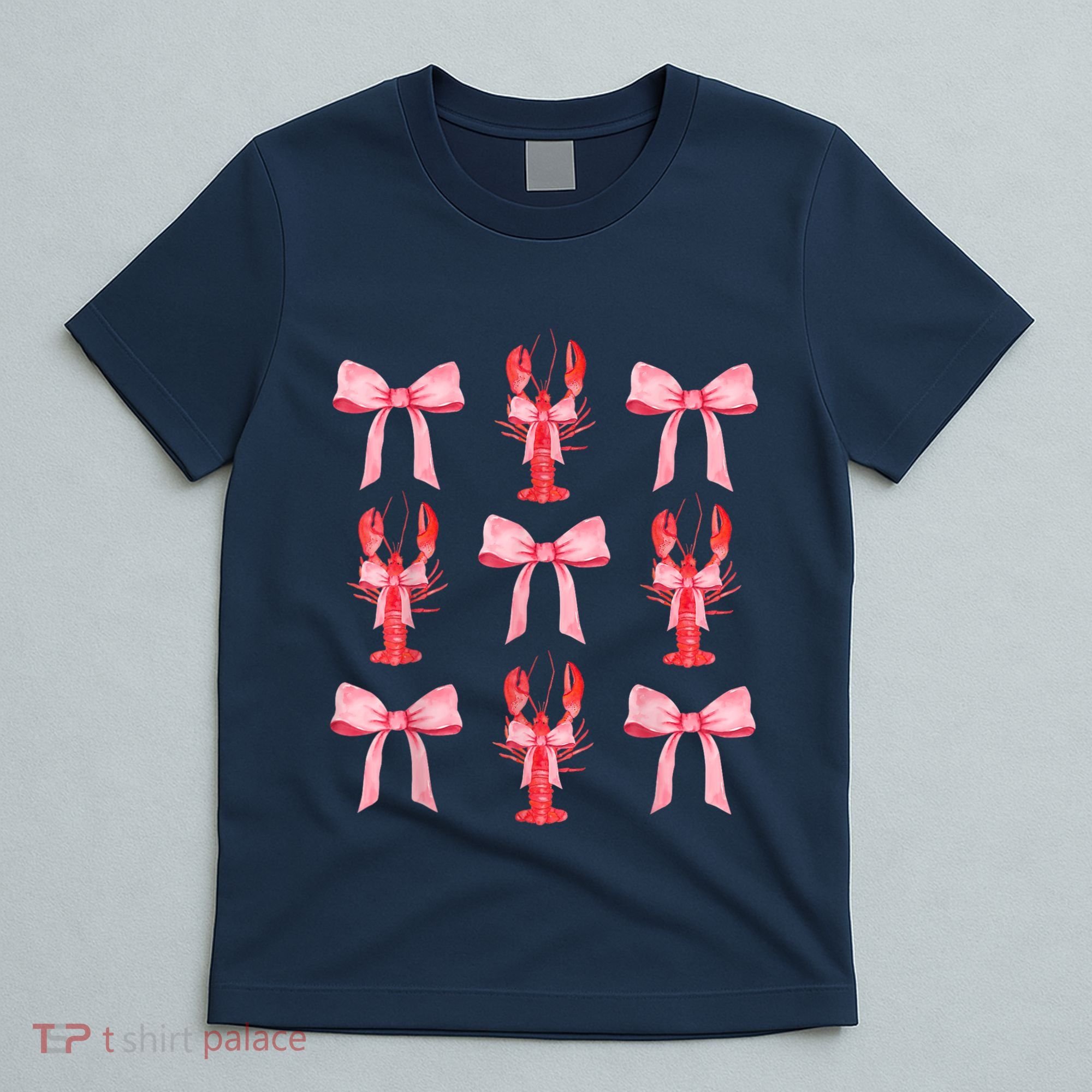 Pink Bow Cute Coquette Crawfish Clean Girl Aesthetic T-Shirt