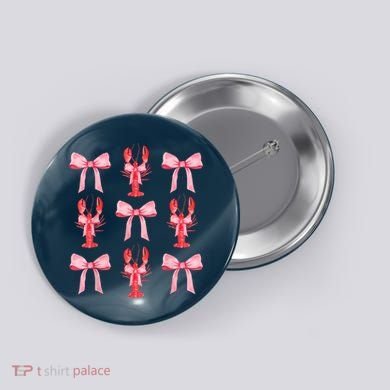 Pink Bow Cute Coquette Crawfish Clean Girl Aesthetic Button