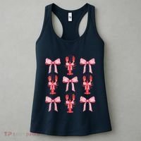 Pink Bow Cute Coquette Crawfish Clean Girl Aesthetic Women's Tank Top thumb 3