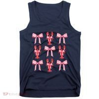 Pink Bow Cute Coquette Crawfish Clean Girl Aesthetic Tank Top thumb 0