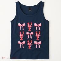 Pink Bow Cute Coquette Crawfish Clean Girl Aesthetic Tank Top thumb 2