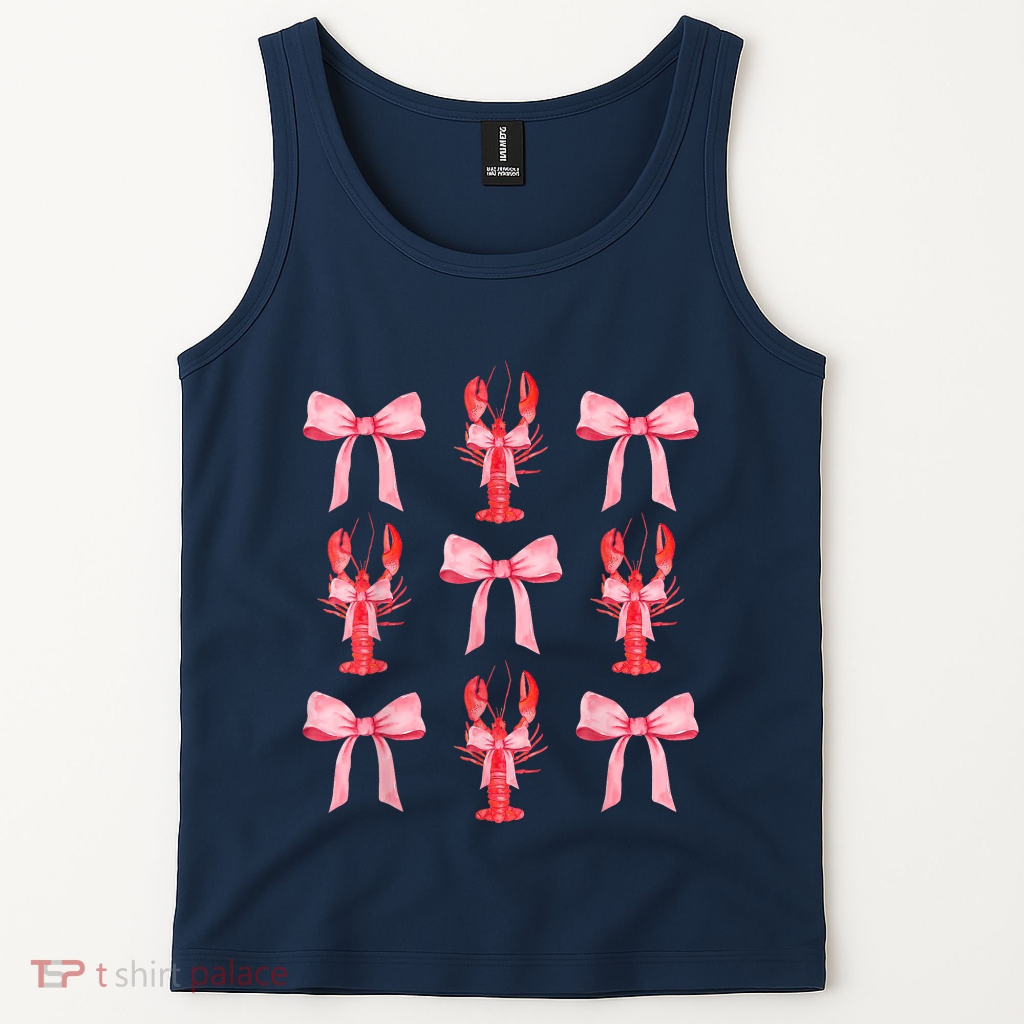 Pink Bow Cute Coquette Crawfish Clean Girl Aesthetic Tank Top