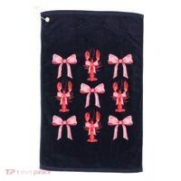 Pink Bow Cute Coquette Crawfish Clean Girl Aesthetic Golf Towel thumb 0