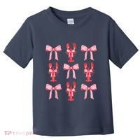 Pink Bow Cute Coquette Crawfish Clean Girl Aesthetic Toddler T-Shirt thumb 0