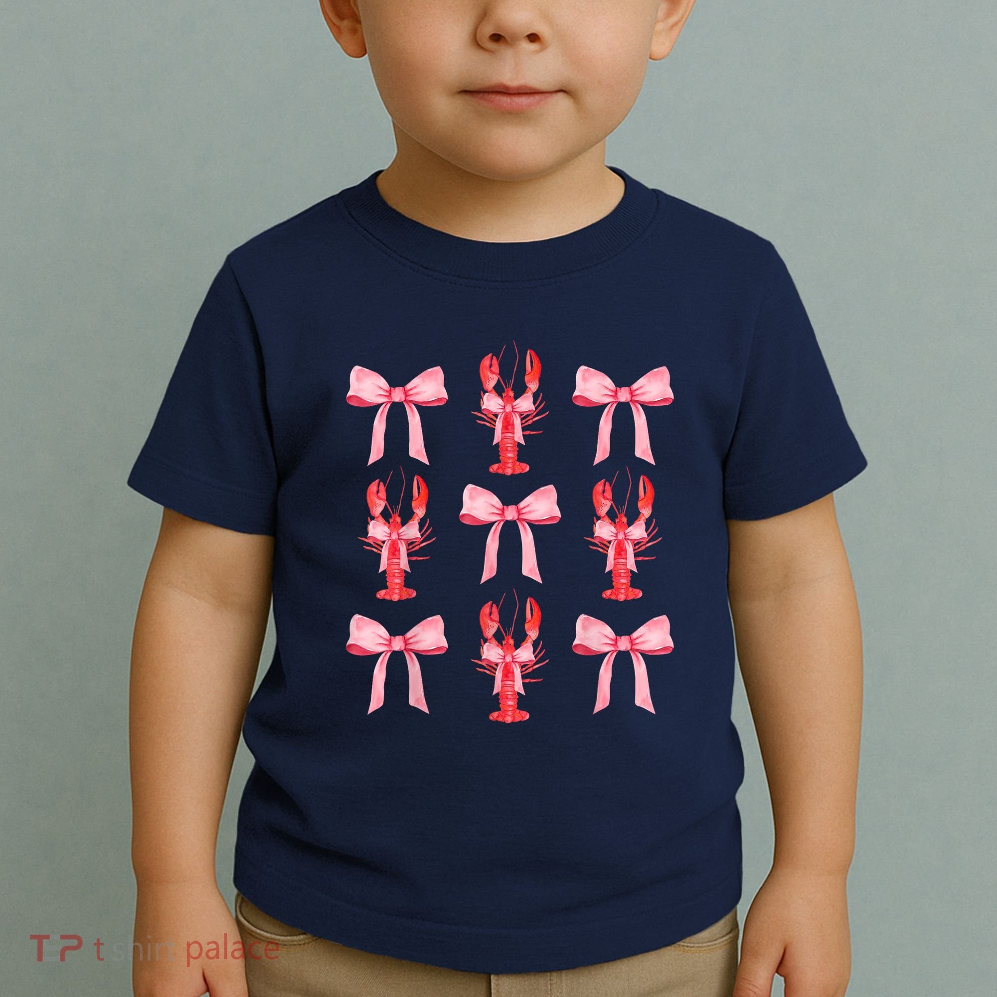 Pink Bow Cute Coquette Crawfish Clean Girl Aesthetic Toddler T-Shirt